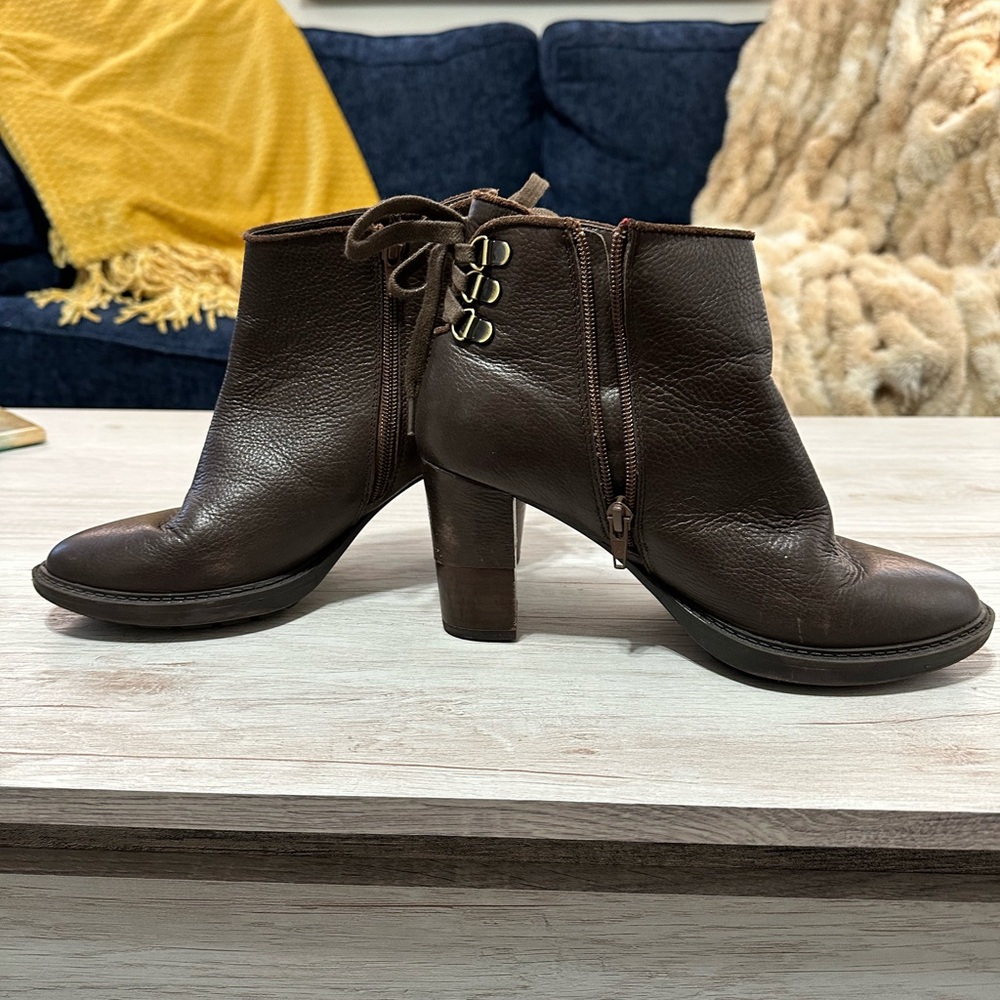Brown Leather Ankle Boots